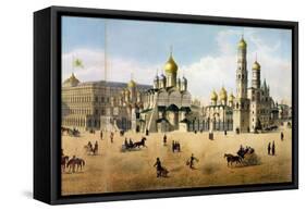 Cathedrals of the Annunciation and the Archangel, from a Panorama of Moscow-Dmitri Indieitzeff-Framed Stretched Canvas