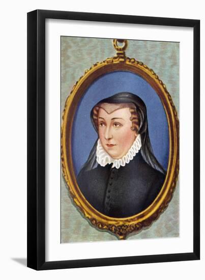 Catherine de' Medici Portrait-Jean Clouet-Framed Giclee Print