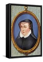 Catherine de' Medici Portrait-Jean Clouet-Framed Stretched Canvas