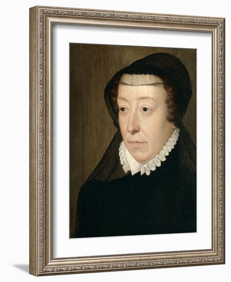 Catherine De Medicis, Queen of France-Francois Clouet-Framed Art Print