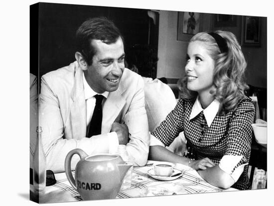 Catherine Deneuve and Roger Vadim Having a Cup of Tea in 1960-DR-Stretched Canvas