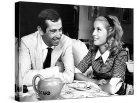 Catherine Deneuve and Roger Vadim Having a Cup of Tea in 1960-DR-Stretched Canvas