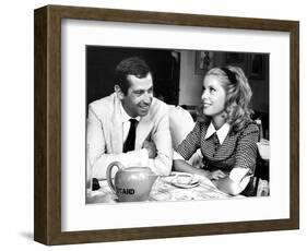 Catherine Deneuve and Roger Vadim Having a Cup of Tea in 1960-DR-Framed Photographic Print