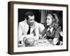 Catherine Deneuve and Roger Vadim Having a Cup of Tea in 1960-DR-Framed Photographic Print