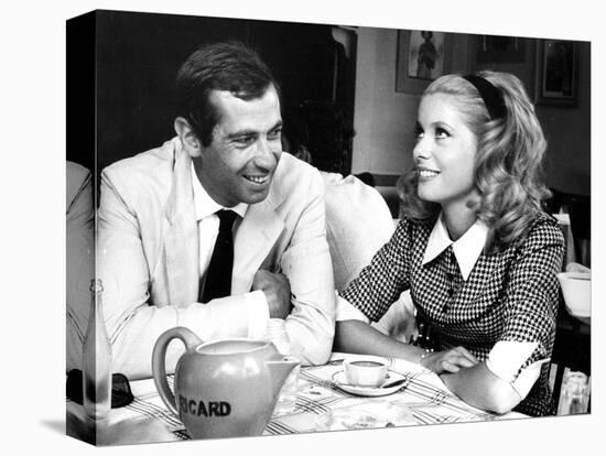Catherine Deneuve and Roger Vadim Having a Cup of Tea in 1960-DR-Stretched Canvas