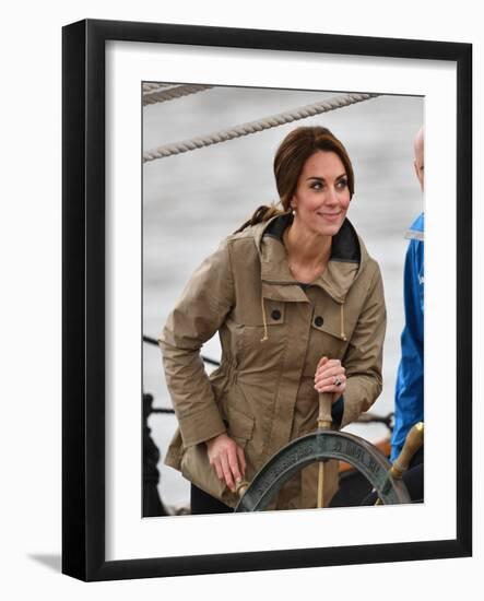 Catherine, Duchess of Cambridge at the wheel-Associated Newspapers-Framed Photo