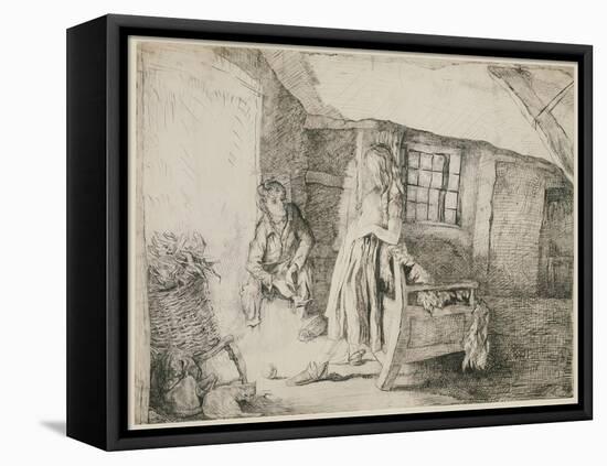 Catherine Earnshaw and Heathcliffe at Wuthering Heights-Lady Edna Clarke Hall-Framed Stretched Canvas