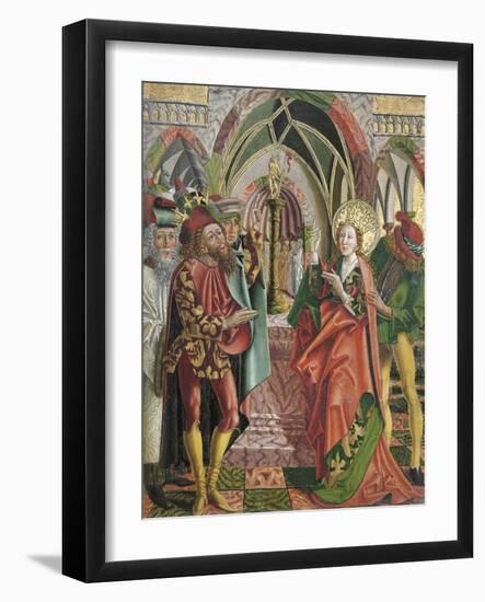 Catherine in the Presence of Emperor Maxentius-Friedrich Pacher-Framed Giclee Print