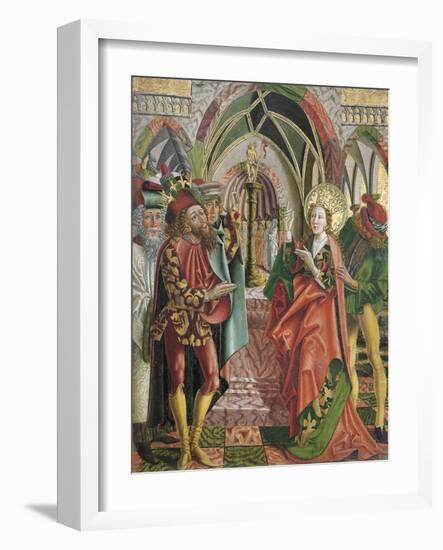 Catherine in the Presence of Emperor Maxentius-Friedrich Pacher-Framed Giclee Print