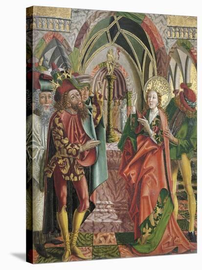 Catherine in the Presence of Emperor Maxentius-Friedrich Pacher-Stretched Canvas