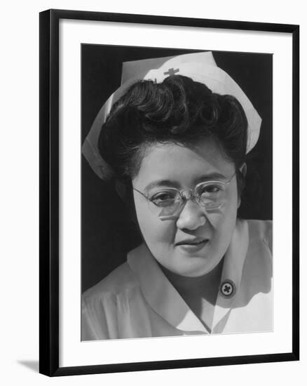 Catherine Natsuko Yamaguchi, Red Cross instructor, Manzanar Relocation Center, 1943-Ansel Adams-Framed Photographic Print