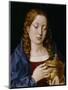 Catherine of Aragon as the Magdalene (Oil on Oak Panel)-Michiel Sittow-Mounted Premium Giclee Print