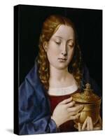 Catherine of Aragon as the Magdalene (Oil on Oak Panel)-Michiel Sittow-Stretched Canvas