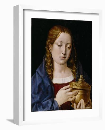 Catherine of Aragon as the Magdalene (Oil on Oak Panel)-Michiel Sittow-Framed Giclee Print