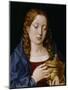 Catherine of Aragon as the Magdalene (Oil on Oak Panel)-Michiel Sittow-Mounted Giclee Print