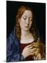 Catherine of Aragon as the Magdalene (Oil on Oak Panel)-Michiel Sittow-Mounted Giclee Print