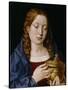 Catherine of Aragon as the Magdalene (Oil on Oak Panel)-Michiel Sittow-Stretched Canvas