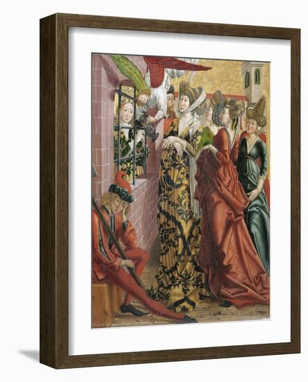 Catherine Visited in Prison by Maxentius's Wife-Friedrich Pacher-Framed Giclee Print