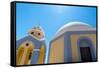 Catholic Church in Fira in Santorini, Greece-Gyuszko-Framed Stretched Canvas