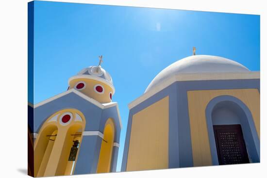 Catholic Church in Fira in Santorini, Greece-Gyuszko-Stretched Canvas