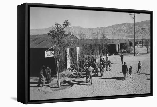 Catholic church, Manzanar Relocation Center, 1943-Ansel Adams-Framed Stretched Canvas