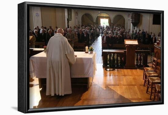 Catholic Mass, Saint-Nicolas de Veroce church, Saint-Nicolas-de-Veroce, France-Godong-Framed Photographic Print