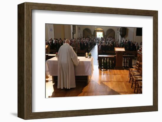 Catholic Mass, Saint-Nicolas de Veroce church, Saint-Nicolas-de-Veroce, France-Godong-Framed Photographic Print