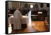 Catholic Mass, Saint-Nicolas de Veroce church, Saint-Nicolas-de-Veroce, France-Godong-Framed Stretched Canvas