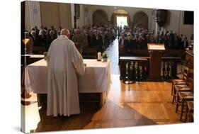 Catholic Mass, Saint-Nicolas de Veroce church, Saint-Nicolas-de-Veroce, France-Godong-Stretched Canvas