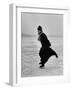 Catholic Priest Ice Skating. from Photo Essay Re Polish American Community-John Dominis-Framed Photographic Print