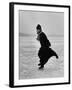 Catholic Priest Ice Skating. from Photo Essay Re Polish American Community-John Dominis-Framed Photographic Print