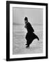 Catholic Priest Ice Skating. from Photo Essay Re Polish American Community-John Dominis-Framed Photographic Print