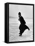 Catholic Priest Ice Skating-John Dominis-Framed Stretched Canvas