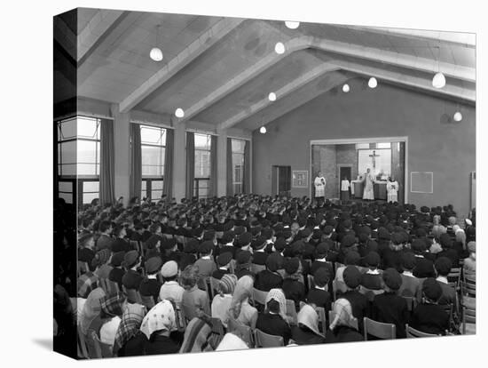 Catholic School Mass, South Yorkshire, 1967-Michael Walters-Stretched Canvas