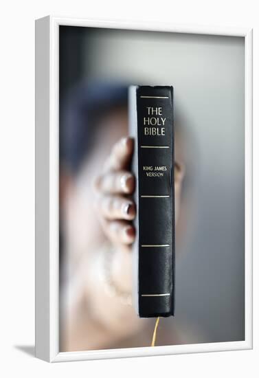 Catholic woman with the Holy Bible in hands-Godong-Framed Photographic Print