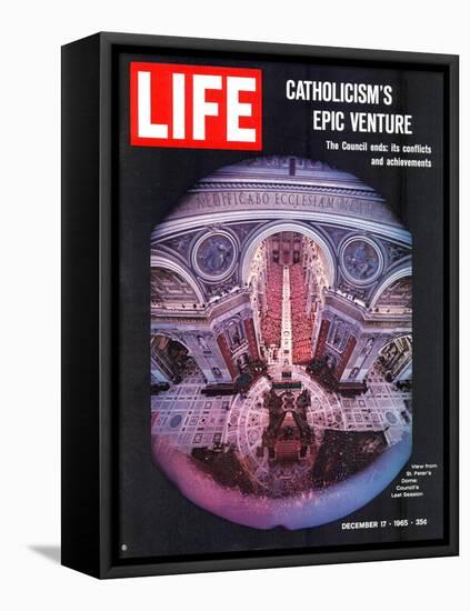 Catholicism's Epic Venture, Ending Assembly at Vatican II Ecumenical Council, December 17, 1965-Ralph Crane-Framed Stretched Canvas