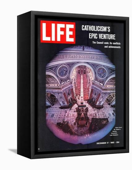 Catholicism's Epic Venture, Ending Assembly at Vatican II Ecumenical Council, December 17, 1965-Ralph Crane-Framed Stretched Canvas