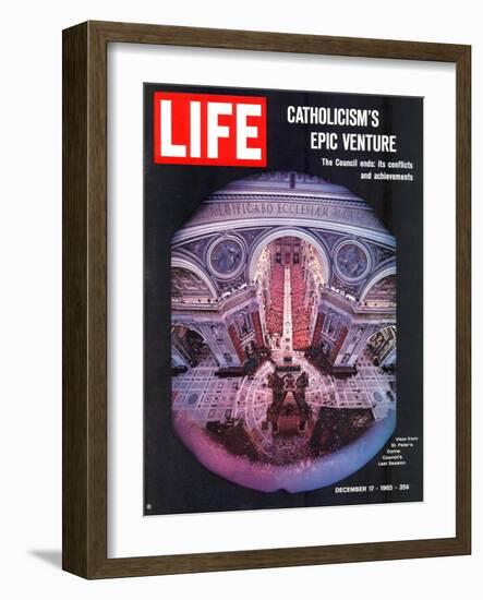 Catholicism's Epic Venture, Ending Assembly at Vatican II Ecumenical Council, December 17, 1965-Ralph Crane-Framed Photographic Print