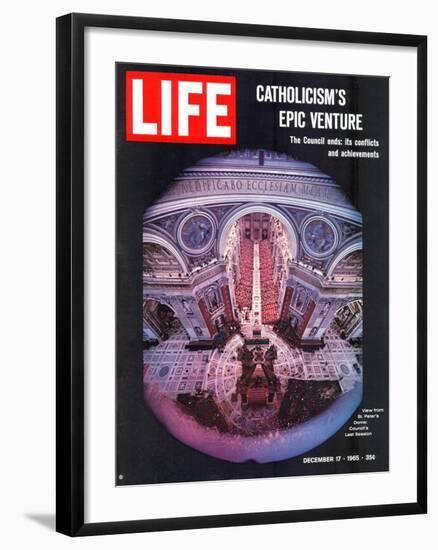 Catholicism's Epic Venture, Ending Assembly at Vatican II Ecumenical Council, December 17, 1965-Ralph Crane-Framed Photographic Print