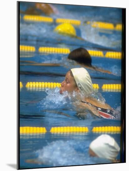 Cathy Carr Swimming in a Race at the Summer Olympics-null-Mounted Premium Photographic Print