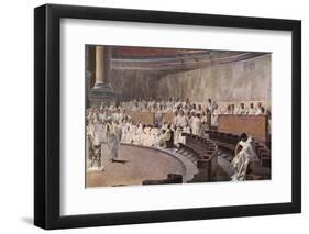 Catiline Plotting to Seize Power in Rome is Denounced in the Senate by Cicero-null-Framed Photographic Print