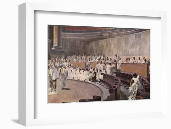 Catiline Plotting to Seize Power in Rome is Denounced in the Senate by Cicero-null-Framed Photographic Print