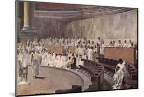 Catiline Plotting to Seize Power in Rome is Denounced in the Senate by Cicero-null-Mounted Photographic Print