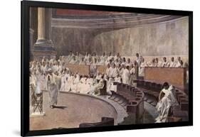 Catiline Plotting to Seize Power in Rome is Denounced in the Senate by Cicero-null-Framed Photographic Print