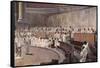 Catiline Plotting to Seize Power in Rome is Denounced in the Senate by Cicero-null-Framed Stretched Canvas
