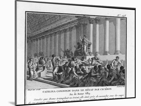 Catiline Plotting to Seize Power in Rome is Denounced in the Senate by Cicero-Augustyn Mirys-Mounted Art Print