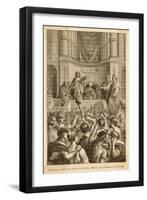 Catiline Plotting to Seize Power in Rome is Denounced in the Senate by Cicero-L. Stefanoni-Framed Art Print