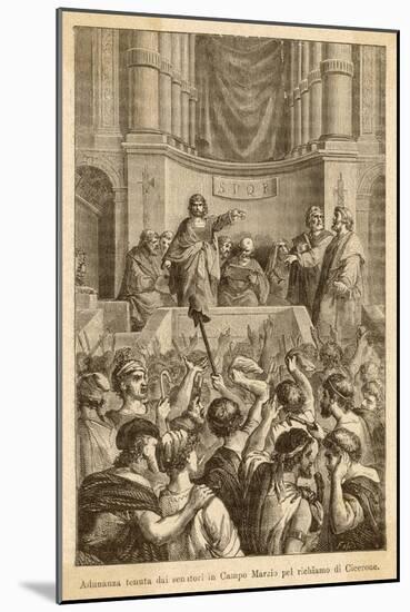 Catiline Plotting to Seize Power in Rome is Denounced in the Senate by Cicero-L. Stefanoni-Mounted Art Print