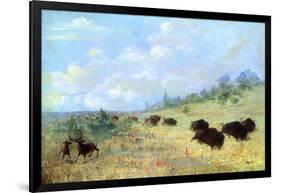 Catlin: Elk and Buffalo-George Catlin-Framed Giclee Print