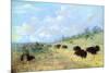 Catlin: Elk and Buffalo-George Catlin-Mounted Premium Giclee Print